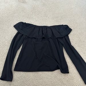 black off the shoulder shirt
